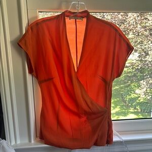 Etro Orange Blouse with Cap Sleeves